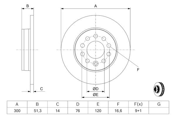 Bosch BD3251 Fren diski; arka küçük görsel 5
