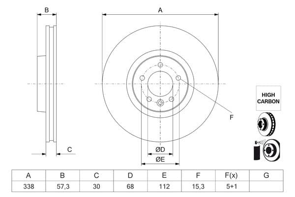 Bosch BD3252 Fren diski; ön küçük görsel 4