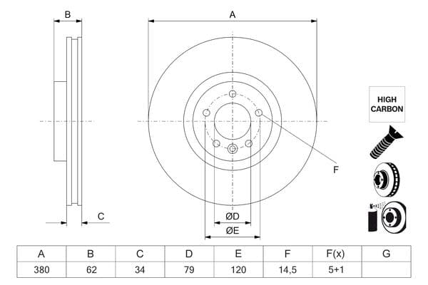 Bosch BD3255 Fren diski; ön küçük görsel 5