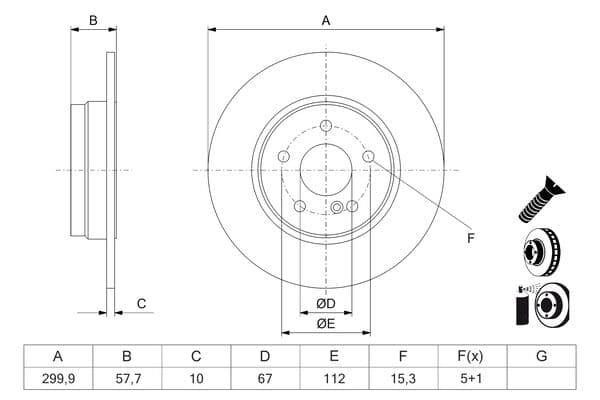 Bosch BD3275 Fren diski; arka küçük görsel 5