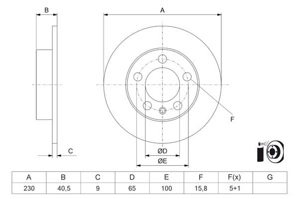 Bosch BD3304 Fren diski; arka 1