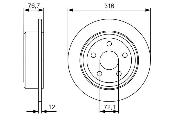 Bosch BD1743 Fren diski; arka küçük görsel 5