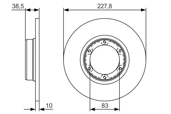 Bosch BD1866 Fren diski; ön küçük görsel 5