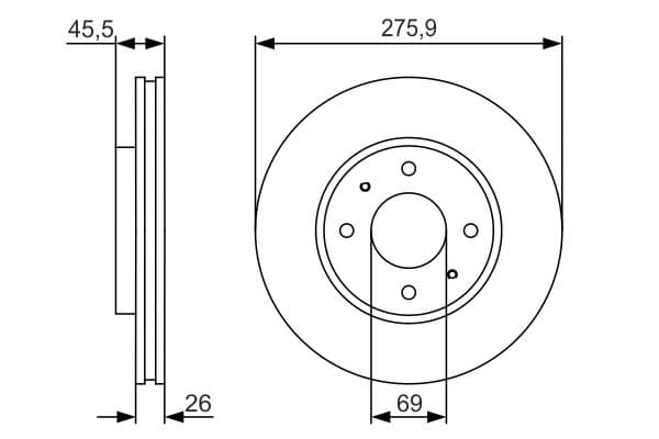 Bosch BD1890 Fren diski; ön küçük görsel 5
