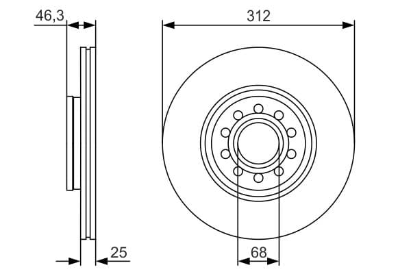 Bosch BD1919 Fren diski; ön küçük görsel 5