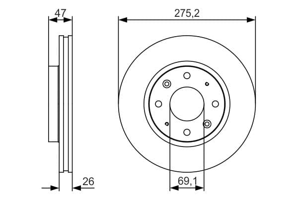 Bosch BD1927 Fren diski; ön küçük görsel 5