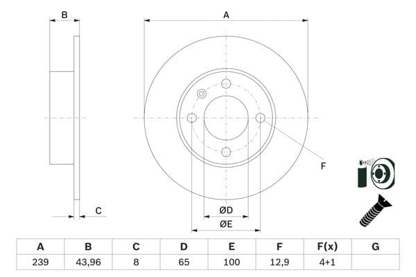 Bosch BD 2506 Fren diski; ön küçük görsel 5