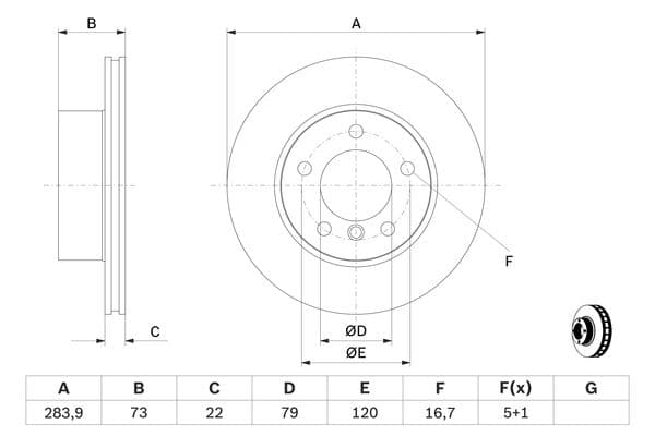 Bosch BD2719 Fren diski; ön küçük görsel 5
