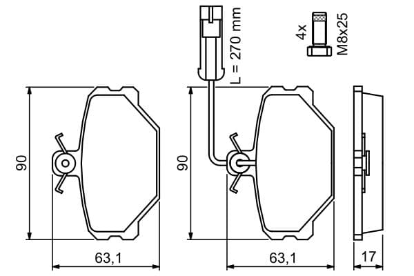 Bosch BP778 Diskli fren balatası seti; ön küçük görsel 5