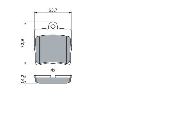 Bosch BP260 Diskli fren balatası seti; arka küçük görsel 7