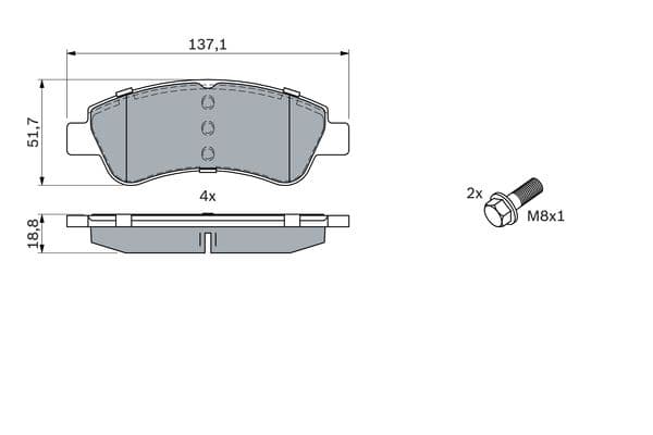 Bosch BP318 Diskli fren balatası seti; ön küçük görsel 5