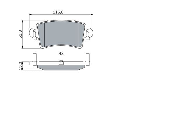 Bosch BP391 Diskli fren balatası seti; arka küçük görsel 5