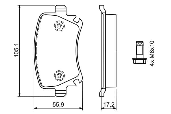 Bosch BP2700 Diskli fren balatası seti; arka küçük görsel 6
