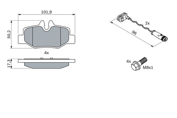 Bosch BP992 Diskli fren balatası seti; arka küçük görsel 5