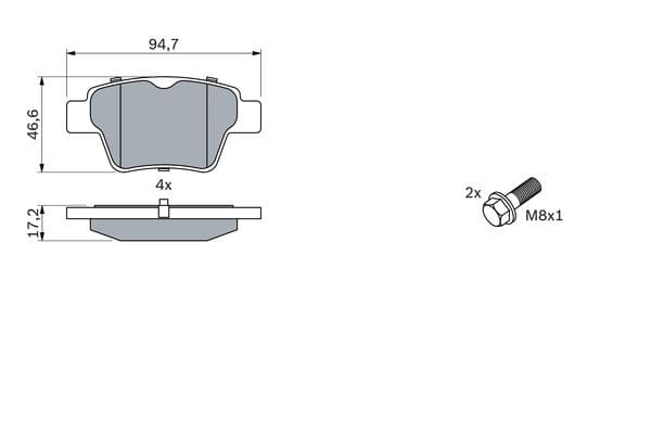 Bosch BP2643 Diskli fren balatası seti; arka küçük görsel 5