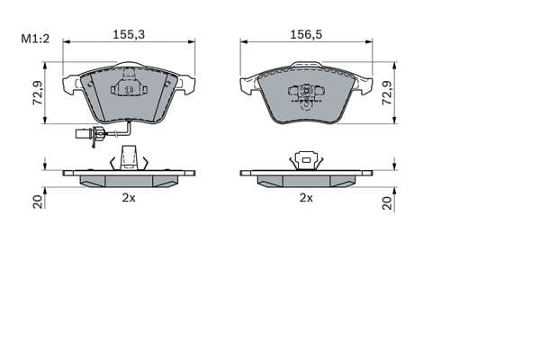 Bosch BP1014 Diskli fren balatası seti; ön küçük görsel 5