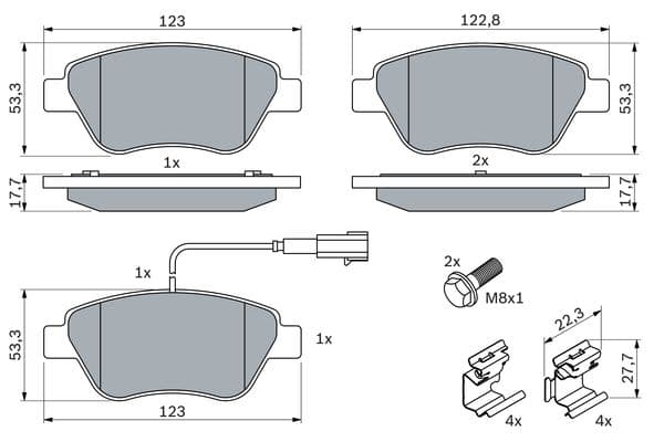 Bosch BP1023 Diskli fren balatası seti; ön küçük görsel 5