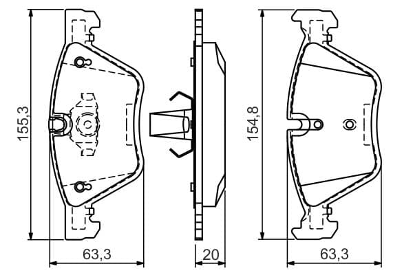 Bosch BP1028 Diskli fren balatası seti; ön küçük görsel 5