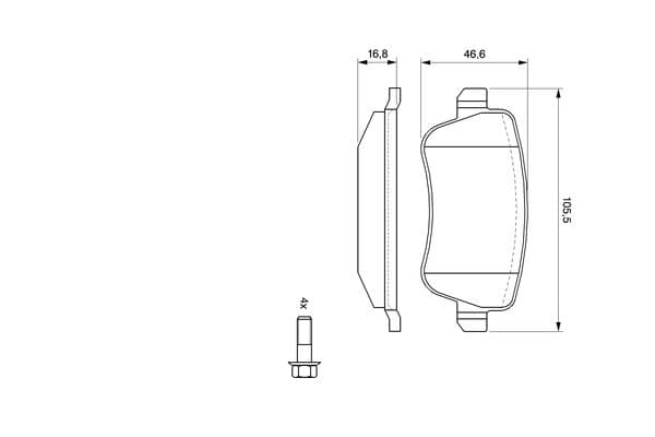 Bosch BP1036 Diskli fren balatası seti; arka küçük görsel 7