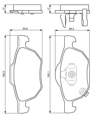 Bosch BP1046 Diskli fren balatası seti; ön küçük görsel 5