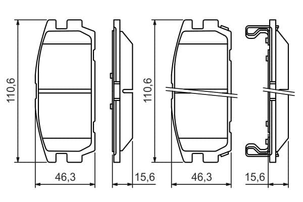 Bosch BP1048 Diskli fren balatası seti; arka küçük görsel 8