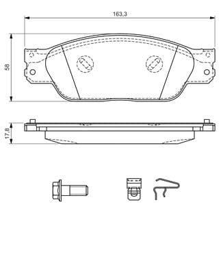 Bosch BP1052 Diskli fren balatası seti; ön küçük görsel 5