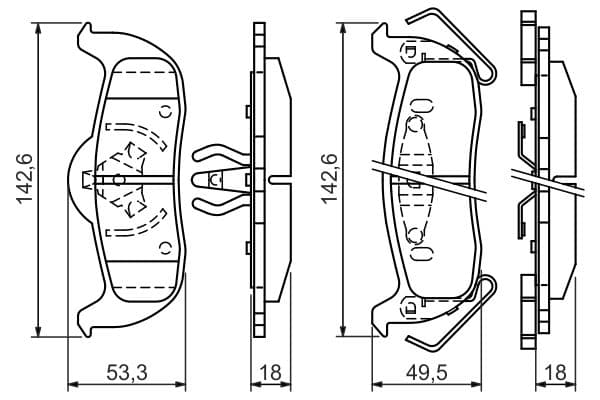Bosch BP1053 Diskli fren balatası seti; arka küçük görsel 5