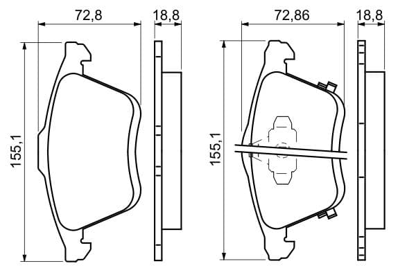 Bosch BP1060 Diskli fren balatası seti; ön küçük görsel 6