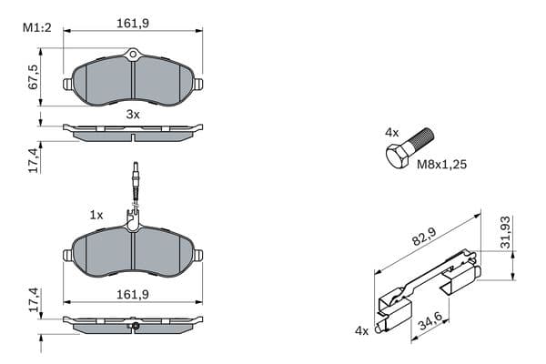 Bosch BP1074 Diskli fren balatası seti; ön küçük görsel 5