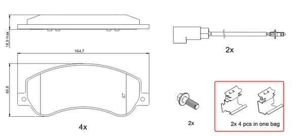 Bosch BP1081 Diskli fren balatası seti; ön küçük görsel 6