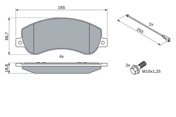 Bosch BP1081 Diskli fren balatası seti; ön küçük görsel 5