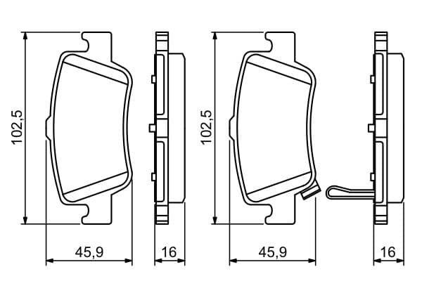 Bosch BP1133 Diskli fren balatası seti; arka küçük görsel 6