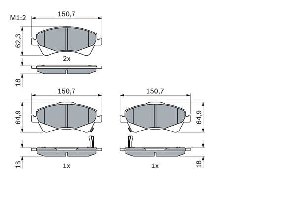 Bosch BP1134 Diskli fren balatası seti; ön küçük görsel 5