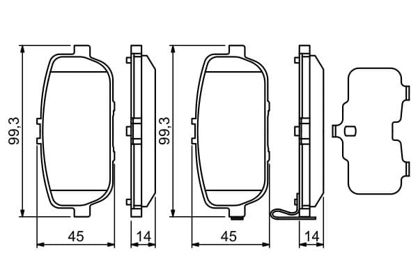 Bosch BP1136 Diskli fren balatası seti; arka küçük görsel 8