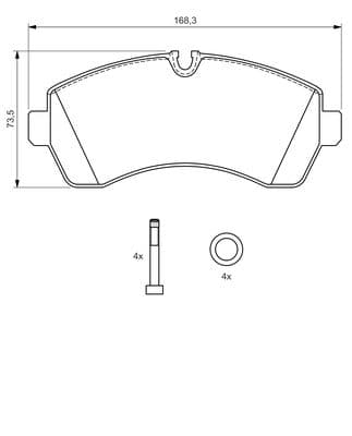 Bosch BP1104 Diskli fren balatası seti; ön küçük görsel 6