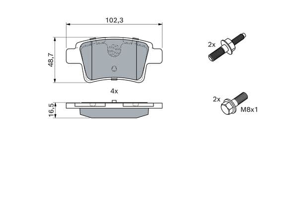 Bosch BP1110 Diskli fren balatası seti; arka küçük görsel 5