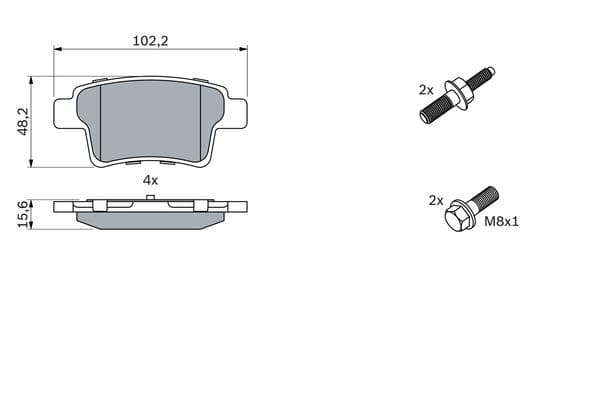 Bosch BP1110 Diskli fren balatası seti; arka küçük görsel 6
