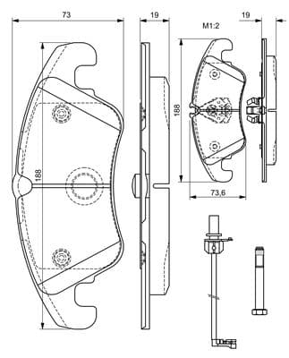 Bosch BP1112 Diskli fren balatası seti; ön küçük görsel 6