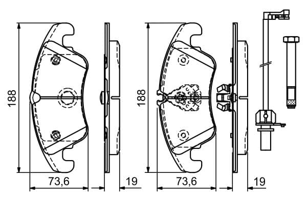 Bosch BP1112 Diskli fren balatası seti; ön küçük görsel 5