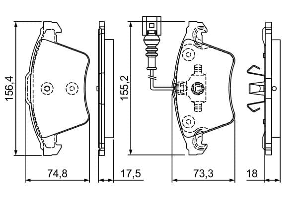 Bosch BP1114 Diskli fren balatası seti; ön küçük görsel 5