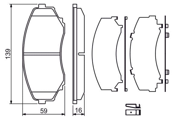 Bosch BP1115 Diskli fren balatası seti; ön küçük görsel 5