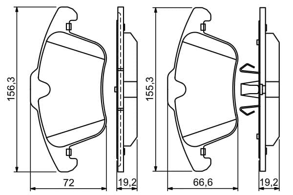 Bosch BP1145 Diskli fren balatası seti; ön küçük görsel 6