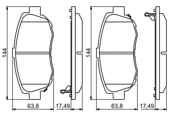 Bosch BP1147 Diskli fren balatası seti; ön küçük görsel 6