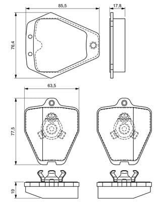 Bosch BP1151 Diskli fren balatası seti; ön küçük görsel 6