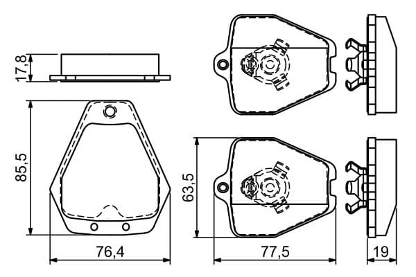 Bosch BP1151 Diskli fren balatası seti; ön küçük görsel 5