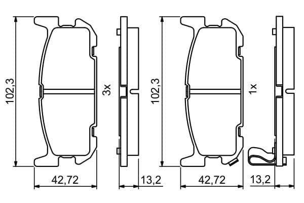 Bosch BP1161 Diskli fren balatası seti; arka küçük görsel 5