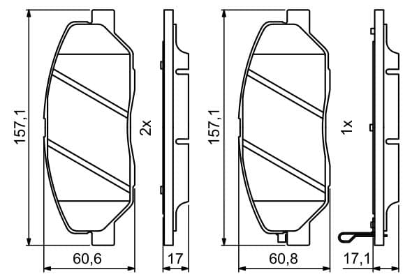 Bosch BP1162 Diskli fren balatası seti; ön küçük görsel 5