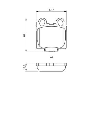 Bosch BP1166 Diskli fren balatası seti; arka küçük görsel 6