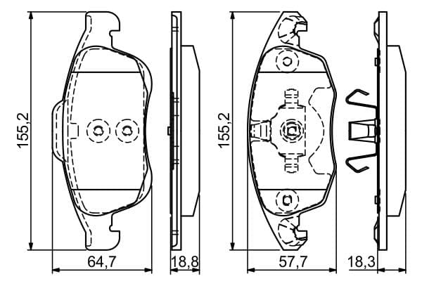 Bosch BP1170 Diskli fren balatası seti; ön küçük görsel 7