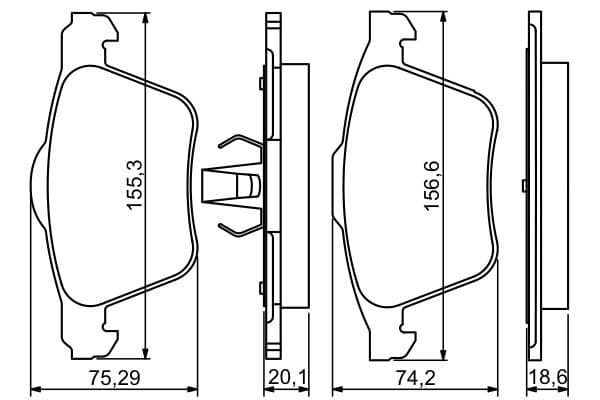 Bosch BP1307 Diskli fren balatası seti; ön küçük görsel 6
